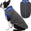 Winter Warm Classic Turtleneck Vest Fleece Dog Clothes, Lightweight Coat for Extra Large Dogs with Back-Zipper, Thermal Doggie Vests Coats with Reflective Strips for Mastiff, Saint Bernard (Grey, 3XL)