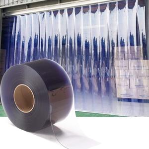 Plastic Strip Door Curtain Clear Flat PVC Curtain Bulk Roll, for Separating AC Spaces & Entry to Workshop, Barn, Warehouse, Shed & Garage (40 Ft * 7 in * 0.06 in Flat)