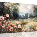 hyidecorart Canvas Wall Art For Living Room Wall Decor For Bedroom Office Decorations Vintage Farmhouse Wildflower Wall Paintings Nature Landscape Picture Artwork Aesthetic Home Decor Ready To Hang