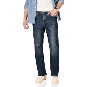 Amazon Essentials Mens Straight-Fit Stretch Jean (28W x 28L, Dark Wash)