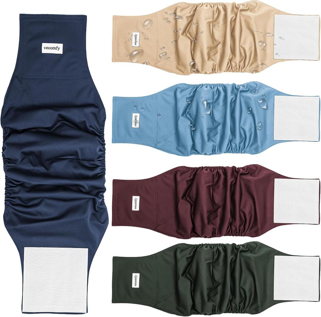 Belly Bands for Male Dogs(5 Pack),Premium Washable Reusable Small Dog Belly Wrap Leakproof Puppy Diapers, XS