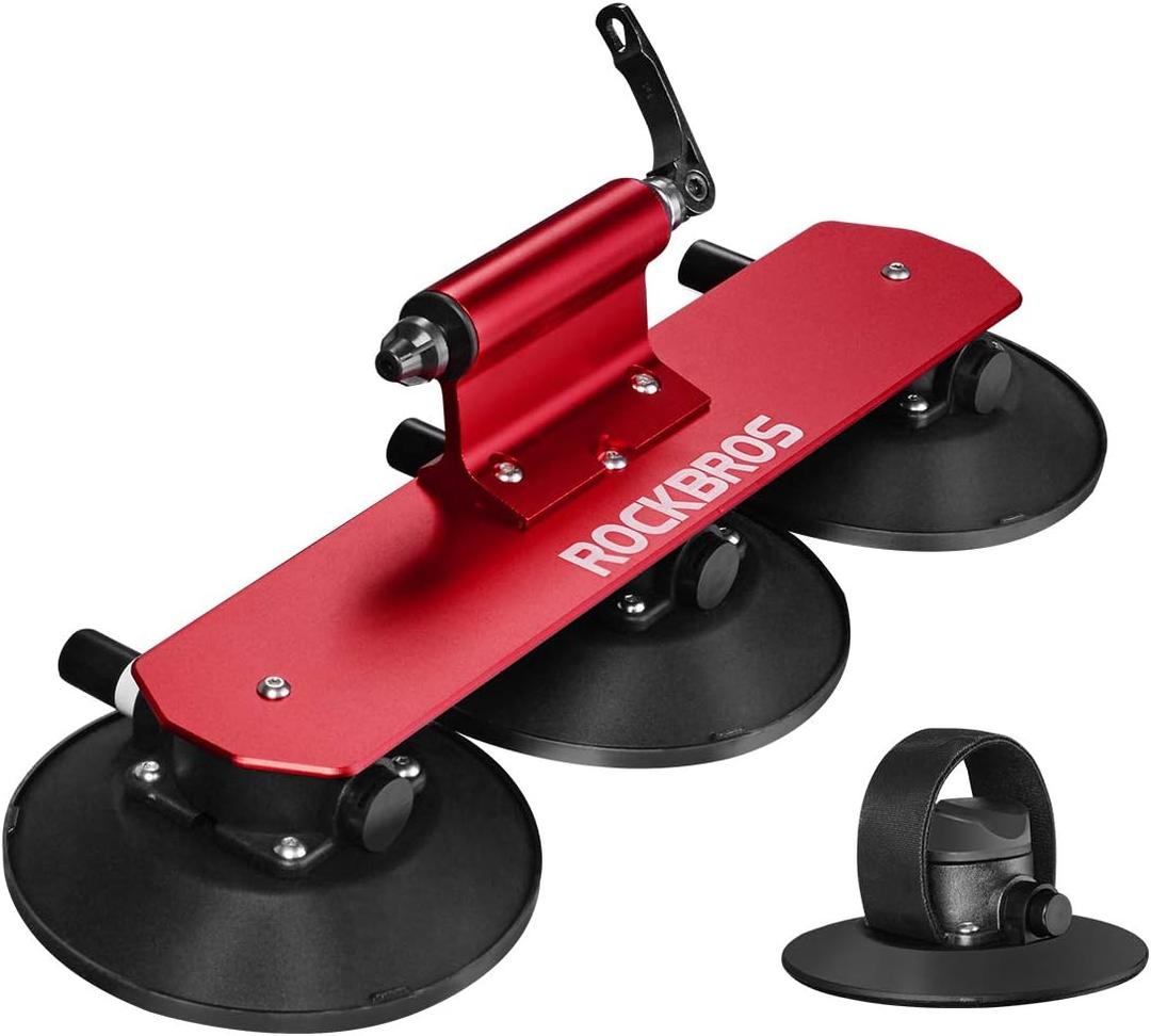 ROCKBROS Sucker Bike Rack Quick Release Aluminium Alloy for 1 Bike | Tool-Free Suction Mount, Low-Noise Design, Anti-Scratch Rubber Pads, Fits Sedan SUV Road MTB Bikes