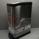 Home Zone Living 13 Gallon Slim Kitchen Trash Can with Dual Compartments for Trash and Recycling, Soft Close Lid, Step Pedal, Stainless Steel, Silver