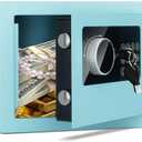 Digital Electronic Money Safe, Steel Security Lock Box with Keypad, Office Hotel Business Jewelry Gun Cash Safe, 0.23 Cubic Feet, 9.06" W x 6.69" D x 6.69" H