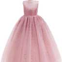 Flower Girls Sequin Dress Bridesmaid Sparkle Formal Wedding Party Birthday Kids Pageant Princess Prom Ball Gown 140