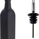 Restaurantware RW Base 16.9 Ounce Olive Oil Dispenser 1 Kitchen Oil Dispenser Bottle - With Stainless Steel Pourer Non-Leaking Black Glass Olive Oil Pourer For Cooking Or Salad Dressings