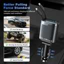 Retractable Car Charger 4 in 1, Car Charger USB C Fast Charge 84W Cigarette Lighter USB Charger, Travel Essentials Car Accessories Gifts for Men Women for iPhone 17 16 15 14 13 12 Pro Max, Samsung