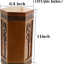 Urns for Wooden, Cremation Urn for Human Ashes Adult - Hand Engraving Rose Flower - Funeral Urn for Mother/Dad - Display Burial at Home or in Niche at Columbarium (Large Wood Decorative Urn