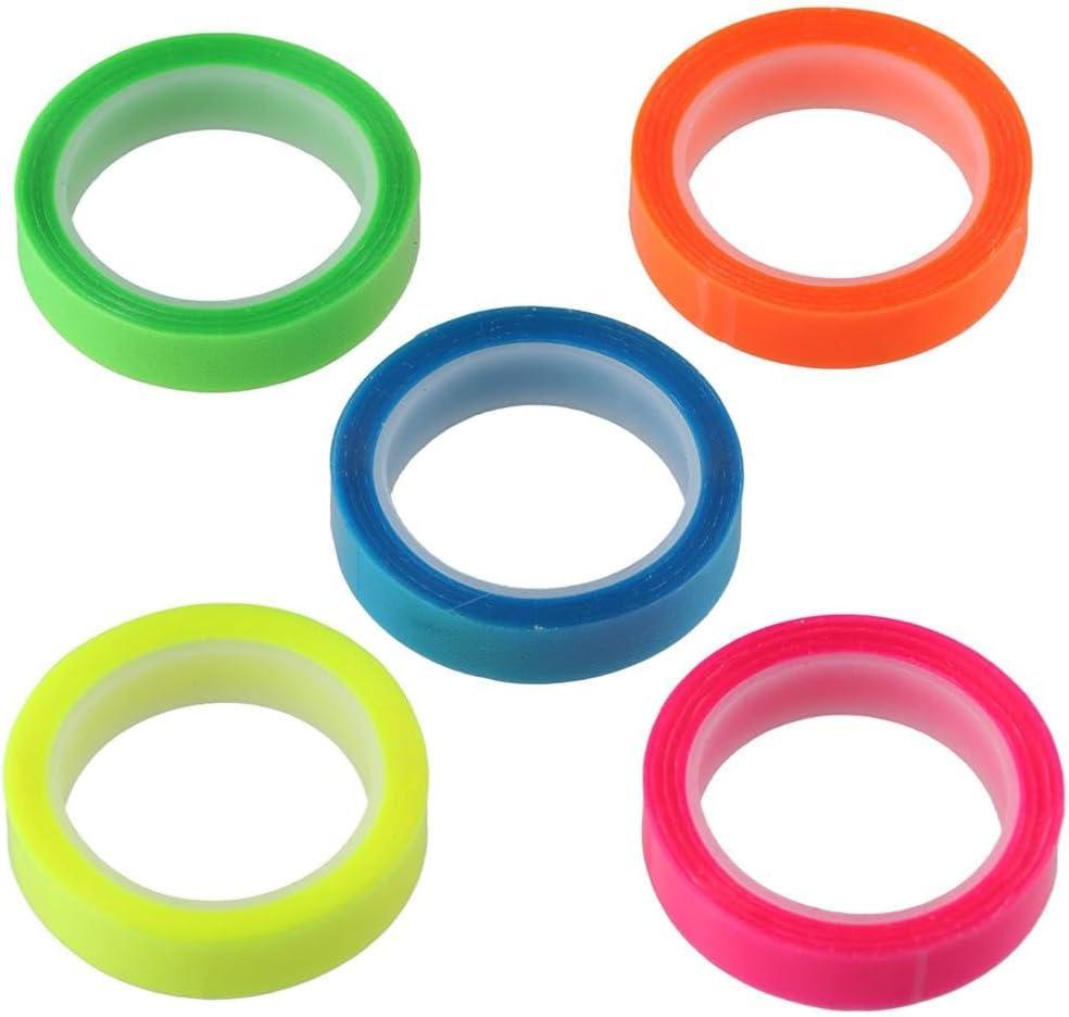okhobby 5 Rolls Highlighter Sticker Transparent Marking Sticker, Colored Tapes, Gift Office Supplies