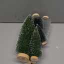 9Pcs Mini Christmas Trees Christmas Decor Artificial Christmas Decorations with 4 Sizes, Christmas Tree Bottle Brush Trees Christmas Table Decorations (Green/Silver)