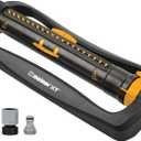 Melnor 65167AMZ XT Turbo Oscillating Sprinkler, 4,500 sq. ft., Quick Connect Bundle, 3-Way Adjustable, Black, Yellow