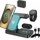3 in 1 Charging Station for Samsung Android: Wireless Phone and Watch Charger for Galaxy S26 Ultra/S25 Ultra/S24/S23/Z Fold, Wireless Charger Stand for Galaxy Watch 9/8/7/6/5 Earbuds 4/3/Pro (Black)