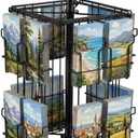 Zonon 360° Rotating 16 Pockets Brochure Holder 4 x 9 Inches Literature Rack Pamphlets Countertop Display Stand Postcard Holder with Sign Clip Design for Standard Tri-fold Brochures