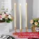 Flameless Flicker Taper Candles LED Candles Flickering Warm White Light Ivory LED Candlesticks Window for Christmas Wedding Home Decor(12.8 Inches,50)