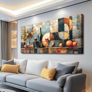 KELIYUAN Large Wall Art For Kitchen Wall Decor For Living Room Restaurant Pub Decorations Wine Glass Wall Painting Still Life Abstract Pictures Canvas Artwork Dining Mural Home Decoration 72x32 In