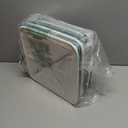 DULLEMELO Square Storage Cubes Baskets for Gifts Empty, 12 inch Cube Stroage Bins Linen Closet Organizers and Storage Baskets for Toy Nursery Shelves Bedroom Storage(4 Pack - 12" White&Teal)