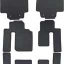 Custom-fit for 2008-2015 Mazda CX-9/ CX9 Floor Mats 3-Row All-Weather Rubber Floor Liners Heavy Duty Set (Black)