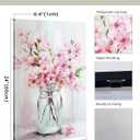 Azartslr Pink Flower Canvas Wall Art, Farmhouse Rustic Floral Art Prints For Living Room, Vintage Bathroom Botancial Painting Poster, Plants Picture Kitchen Bedroom Decoration, 24"L x 16"W
