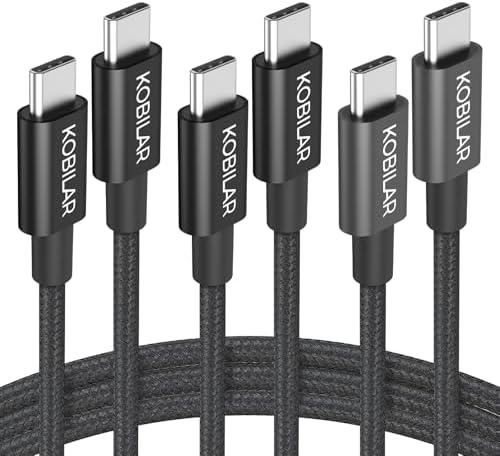Kobilar USB C to USB C Cable,60W 3A Fast Charging USB C Charger Cable 3 Pack(3.3+5+6.6ft),Type C to Type C Cable for iPhone15/15Pro/16Plus/16ProMax/ipad Air 4/iPad Pro2022/Samsung S23