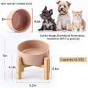 Petygooing Khaki Raised/Elevated 15Slanted Ceramic Dog Bowl for Small Breeds,Tilted Anti Slip Pet Feeding Bowl,Food Water Dish with Stand for Cats and Small Dogs Puppy 13.5 OZ (5.1In / 1.7 Cups)