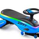 ZIFFY 45W 5.5A Light-Up Electric Wiggle Car with Pedal, Rechargeable Battery, 2-in-1 Swing Car, 2 Speed Ride-On Toy, Anti-Rollover, Flashing Wheels for Ages 3+ (Up to 110 lbs) Blue