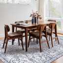 Area Floor Mat for Under Dining Table, 4'x6' Waterproof Vintage Print PVC Floor Rug for Bedroom Kitchen, Stain Resistant Non-Slip Rug for Living Room, Easy Clean Desk Chair Mat for Home Office Decor