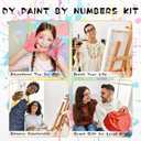 Bimkole Framed Paint by Numbers Kit for Adults Colorful Wolf, DIY Oil Painting on Canvas with Frame, Animals Paint by Numbers Set for Home Wall Decor 8x12 Inch/20x30 cm