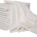 Organic Cotton Flour Sack Kitchen Towels Set of 12 Super Absorbent 28 x 28 Soft Lint Free Flour Sack Tea Towels (Creamy White)