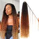 Goddess Boho Box Braids Crochet Hair-8 Packs 24 Inch Crochet Box Braids for Black Women Pre Looped (1B/30/27, 24 Inch (Pack of 8))