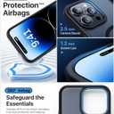 Strong Magnetic for iPhone 15 Pro Max Case, [Compatible with MagSafe] [Military-Grade Drop Tested] Shockproof Protective Slim Translucent Matte Cover for iPhone 15 Pro Max Phone Case, Black