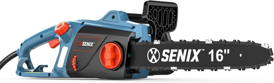 SENIX Electric Chainsaw, 16" Corded Chainsaw,12 Amp Chain Saw for Wood Cutting, Tree Trimming, Garden Tool for Pruning, Branch Cutting, Yard, Fathers Day Gift for Men,Gardener, CSE12-M SENIX Electric Chainsaw, 16" Corded Chainsaw,12 Amp Chain Saw for Wood Cutting, Tree Trimming, Garden Tool for Pruning, Branch Cutting, Yard, Fathers Day Gift for Men,Gardener, CSE12-M