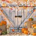 YYNXSY Fall Thanksgiving Backdrop Autumn Pumpkin Harvest Barn Background Hay Maple Leaves Baby Shower Banner Supplies Photo Booth Prop 7X5FT YY-2515