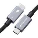 Cable Matters [Intel Certified] 80Gbps Premium Braided Thunderbolt 5 Cable with up to 120Gbps Bandwidth Boost and 240W Charging in Black - 1m / 3.3ft, Compatible with Thunderbolt 4/3, USB4, and USB-C