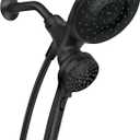 Moen Engage Matte Black 2.5 GPM Handheld Showerhead and Rain Shower 2-in-1 Combo Featuring Magnetic Docking System and Metal Hose, 26009BL