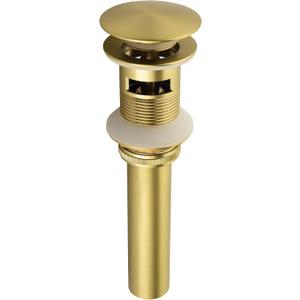 SHAMANDA Brass Bathroom Sink Drain, Vessel Vanity Sink Pop Up Drain Stopper with Overflow Lavatory Drain Assembly, Brushed Gold, DS101-3
