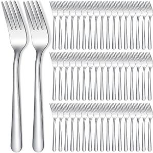 Minatee 200 Pcs Dinner Forks Bulk Set 8 Inches Stainless Steel Metal Forks Silverware Table Cutlery Mirror Polished Salad Flatware for Home Restaurant Kitchen