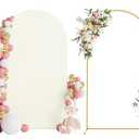 Wokceer 7.2 FT Wedding Arch Backdrop Stand and Arch Cover Metal Arch Stand with Arch Stand Cover for Birthday Party Wedding Ceremony Bridal Baby Shower Event Decor