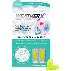 Pressure Filtering Earplug for Shifts in Barometric Weather Pressure, Download Free Alert app (Small 1 Pk)