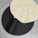 Myir JUN Round Placemats Set of 4 Faux Leather Place Mats and Coasters 15 inch Round Table Mats Dual Sided Non-Slip Stain Resistant Placemats (Black 01, Set of 4)