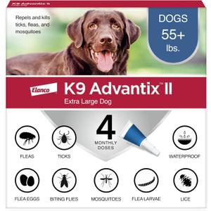K9 Advantix II XL Dog Vet-Recommended Flea, Tick & Mosquito Treatment & Prevention | Dogs Over 55 lbs. | 4-Mo Supply