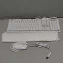 RedThunder K10 Wired Gaming Keyboard and Mouse and Wrist Rest Combo, RGB Backlit, Mechanical Feel Anti-ghosting Keyboard + 7D 7200 DPI Mice+Soft Leather Wrist Rest 3 in 1 PC Gamer Accessories(White)