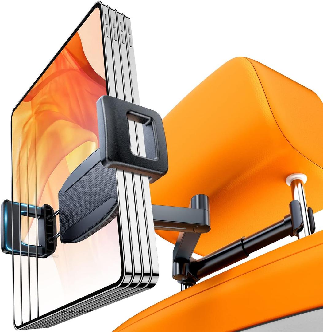 eSamcore for iPad Car Holder Back Seat, 1.57" Extra Deep Clamp Headrest Tablet Holder for iPad Car Mount Backseat Road Trip Essentials Kids for 4.7"-11" Tablet for iPad Pro Air Mini Galaxy Tab