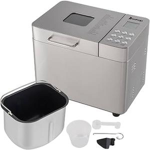 ZOKOP BM8205 Bread Machine,2LB Stainless Steel Programmable Bread Maker Machine With Exhaust Funnel and Powerful DC Motor 110V 550W US Plug