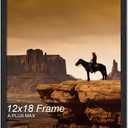A PLUS MAX 12x18 Picture Frame, Black Engineered Wood Frame for 12 x 18 Inch Picture Poster Photo, Light Weight 12 by 18 Frame with Wood-grain for Wall - 1 Pack/Black/12 x18