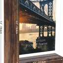 Lavezee 4x6 Picture Frames Set of 2, Rustic L Shaped Double Sided Frames Made to Display 4 by 6 inch Horizontal Vertical Photos for Desktop or Tabletop, Floating Shelves for Wedding Birthday Thanksgiving Mother's Day