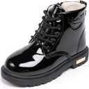 Daclay Kids Boots Children Boys and Girls Candy-Colored Waterproof and Velvet Boots (9.5 Toddler, Black)