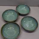 Henten Home Ceramic Soup Bowl Set, 25 oz Cereal Bowls Set of 4, Porcelain Salad Bowls Set, Stoneware Serving Bowls for Kitchen, Microwave& Dishwasher Safe, Reactive Glaze (Green)
