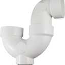 Canplas 193201AS PVC DWV P-Trap with Cleanout, 1 1/2-Inch, White