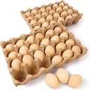 SallyFashion 48 Pcs Wooden Eggs for Crafts, Fake Brown Eggs to Paint Easter Dyeable Decorations Baskets for Kids Color