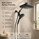 High Pressure Shower Head with Handheld, Upgrade Rain Shower Heads with Fixed Showerhead Combo, 10 Sprays Handheld Shower Head Built in Power Jets, 71" Long Hose, Matt Black